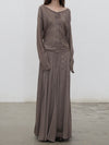Mutedance 25 Autumn/Winter Waisted Swing Skirt Plant-dyed Highly Handcrafted MD-MD25FW87-sand (MD25FW86)